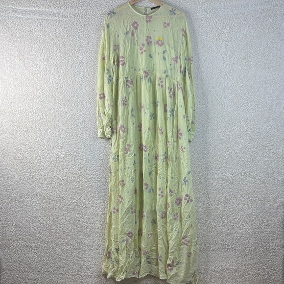 NWOT Stine Goya Womens Green Sequin Floral Long Sleeve Maxi Dress Size XXS - Picture 1 of 16
